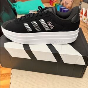 adidas Black and White Athletic Shoes